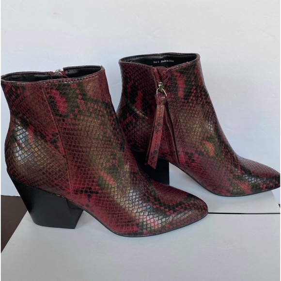 Dolce Vita Shoes - DOLCE VITA Pells Red Snake Ankle Boots Size 6